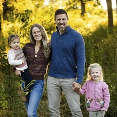 Chiropractor Mike Pontarelli with his wife and two kids.